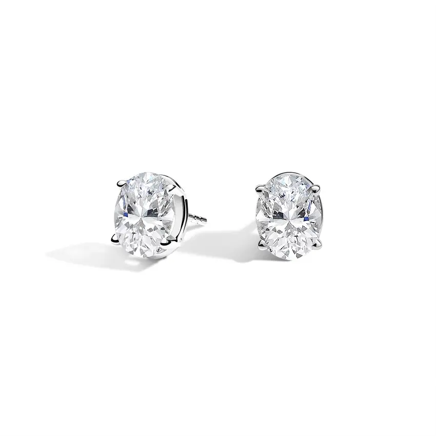 Großhandels preis Herstellung von indischen Neuankömmling Oval Cut Prong Set Ohrring Schmuck für Frauen Hochzeit Ohrring