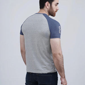 Camiseta Clásica de Manga Corta y Cuello Redondo para Hombre, Talla Grande, 100% Algodón, Transpirable, Ecológica, Corte Raglán - Product Image 3