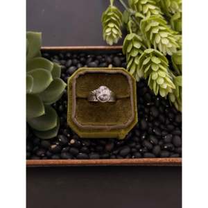 Navajo Handmade White Buffalo & Sterling Silver <b>Statement</b> <b>Ring</b> Size 8.25 Boho Hip Hop Style for Everyday Wear Natural Gemstone - Product Image 1