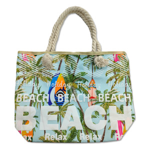 กระเป๋าผ้าใบชายหาดขนาดใหญ่สำหรับผู้หญิงกระเป๋าใส่ของที่ระลึกจากเวนิสชายหาดโลโก้ตามสั่ง3D - Product Image 1