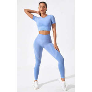 Ensemble de yoga pour femmes de haute qualité, vêtements de sport, tenue de sport, 2 pièces, soutien-gorge de sport et leggings, ensembles de yoga en gros, personnalisés - Product Image 1