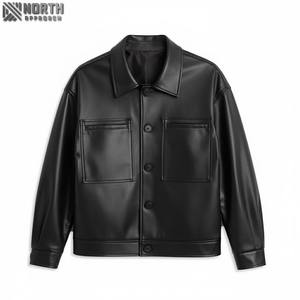Mode personnalisée de haute qualité Conceptions Vêtements d'extérieur à manches longues Style de rue Veste en cuir respirante et décontractée Blouson aviateur personnalisé - Product Image 1