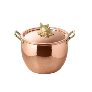 Premium Quality Copper Cooking Pot Fabulous Design Round Shape Cooking Pot With Brass Handles Knob Cooking Pot - Product Image 5