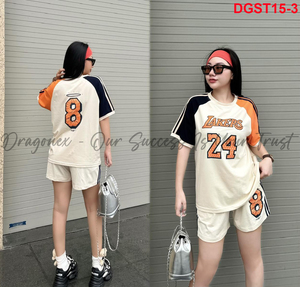 ชุดกางเกงขาสั้นและเสื้อยืดสตรีทแฟชั่นชุด100 - Product Image 3