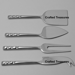 Fancy Premium Stainless Steel Cheese Cutlery Set of 4 PCS With Unique Leaf Design On Handle Butter Cheese <b>Knives</b> Tools Set - Product Image 4