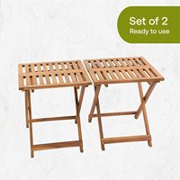 Ensemble de table à manger pliante en bois, rectangulaire, 19,7 pouces, style moderne rustique, pour l'intérieur et l'extérieur, avec pieds en X, pour patio, jardin, camping