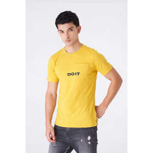 T-shirt ample 100% coton pour homme Mustard Gym pour des entraînements audacieux - Product Image 1