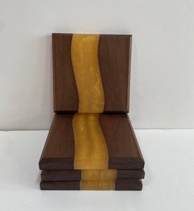 Sous-verre en résine époxy de qualité supérieure, œuvre d'art en résine époxy, style bohème, fait à la main, écologique, design personnalisé pour table - Product Image 1