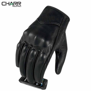 ถุงมือมอเตอร์ไซค์แบบเต็มนิ้วสำหรับทุกเพศ ยี่ห้อ Racequip หนังแท้ รองรับหน้าจอสัมผัส ใช้งานได้จริง CHARR INDUSTRIES - Product Image 3