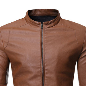 Veste en cuir vintage sur mesure OEM pour hommes, style décontracté, veste de moto, tissu imperméable, logo personnalisé, hiver - Product Image 5