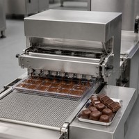 Machine de fabrication de chocolat monodose à commande PLC, ligne de production de chocolat avec dépose 1D 2D 3D et remplissage multicolore en acier inoxydable 304