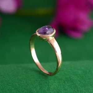 Vintage Amethyst Brass <b>Ring</b> 18kGold Plated Classic <b>Statement</b> Wholesale <b>Ring</b> - Product Image 4