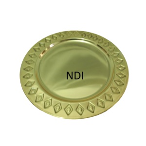 Placa de cargador de acabado dorado de diseño en relieve con borde decorativo boda Hotel restaurante Catering uso - Product Image 1