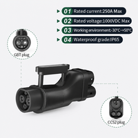 Adaptateur de charge EV DC 250A 1000V GBT vers CCS2, IP54, contacts argentés, vente en gros, direct usine pour l'alimentation des flottes