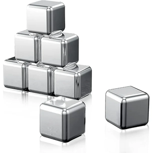 Cachorros de hielo de acero inoxidable Piedras de whisky refrigeradas Cubos de hielo de acero inoxidable 304 Cubos de hielo de whisky más vendidos - Product Image 1