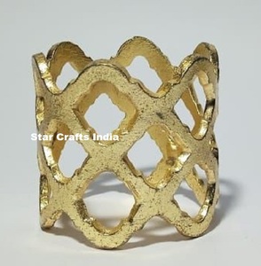 Support de table de mariage décoratif brillant poli rond de serviette en métal fait à la main ventes d'usine or serviette en métal - Product Image 5