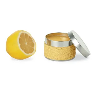 Bougie parfumée personnalisée en cire de paraffine pour la décoration de la maison, avec parfum fruité et pot en métal pour la merchandising - Product Image 1