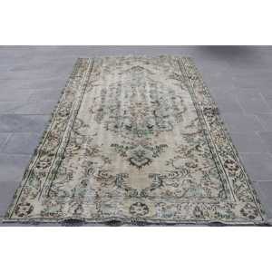 Tapis de 5,2 x 9,5 pieds, tapis turc vintage, tapis persan vert - Product Image 1