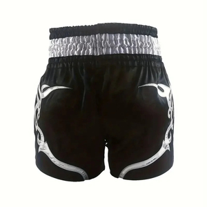 Nuevos pantalones cortos OEM ODM de alta calidad con logotipo personalizado pantalones cortos de boxeo bordados MMA ropa deportiva pantalones cortos de entrenamiento de Kickboxing de poliéster y nailon - Product Image 3