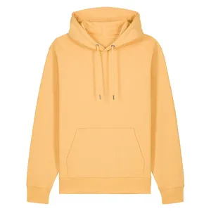 Men's Mustard Yellow Hooded Sweatshirt Regular Fit Solid Colour Casual <b>Fleece</b> <b>Hoodie</b> With Front Pocket Autumn Wear 2027 - Product Image 3