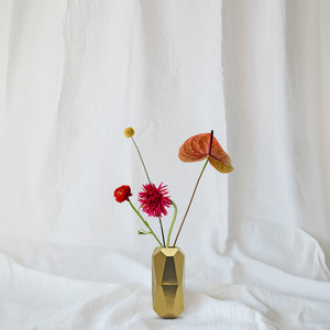 CGV5110GD - Large Gold Geometric <b>Vase</b> - 5x10H - Product Image 4