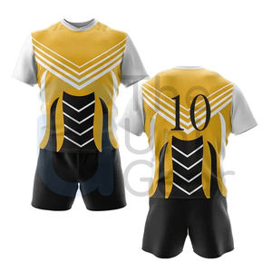 Nouveaux ensembles de maillots de rugby en gros, design moderne, haute qualité, 100% polyester, personnalisables, maillots et shorts pour hommes et femmes, séchage rapide - Product Image 2