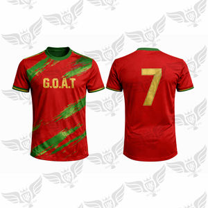 Maillot de football du Portugal pour la Coupe du Monde de football 2026, rouge et vert, personnalisé, léger, respirant, vêtements de sport pour les fans - Product Image 2