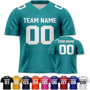 Camiseta de fútbol americano personalizada para hombre, venta al por mayor, malla transpirable, poliéster de secado rápido, talla grande, bordado cosido - Product Image 2