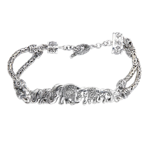 Pulsera con colgante de plata esterlina delicada con temática de elefante tradicional, cadena de moda y joyería de eslabones para regalos, precio al por mayor a granel - Product Image 1