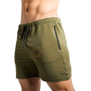 กางเกงขาสั้นออกกำลังกายผู้ชายเอวยางยืด แห้งเร็ว ระบายอากาศดี ลายเรียบ ผ้าโพลีเอสเตอร์/คอตตอน ราคาโรงงาน ขายส่งออนไลน์ - Product Image 3