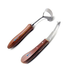 Nouveauté couteau à sabot coupe tranchante manche en bois lames à double tranchant outils de maréchal-ferrant standard Instruments vétérinaires - Product Image 5