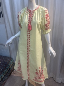 Vestido de lino con bordado Floral de verano, tendencia de moda tejida, Embajador con juego de pachulí, vestido bordado elegante - Product Image 3