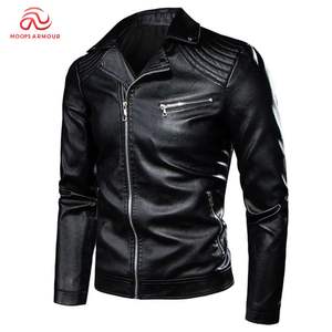 Chaqueta de cuero para hombre personalizada para hombre, chaqueta negra de cuero para motocicleta, fabricantes - Product Image 1