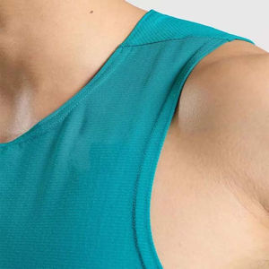 2025 precio al por mayor hombres de alta calidad ecológico de secado rápido transpirable cuello redondo poliéster/algodón camisetas sin mangas para gimnasio Fitness - Product Image 4