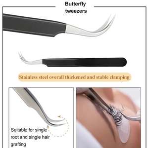 ชุดแหนบต่อขนตาเคลือบสีดำ อุปกรณ์แต่งหน้า คลิปหนีบขนตา ชุดอุปกรณ์ต่อขนตาแบบมืออาชีพ - Product Image 5