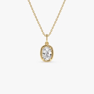 Impresionante Collar con Colgante de Diamante Cultivado en Laboratorio con Corte Clásico de 1.00 Ct E-F VS, Cadena de Oro de 14K, Regalo de Aniversario de Bodas - Product Image 2