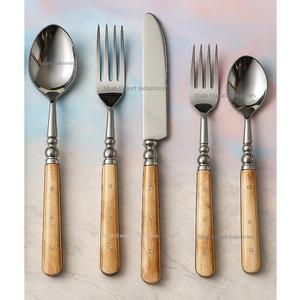 Ensemble de couverts en métal vintage avec manche en os naturel cuillères fourchettes vaisselle couteau à beurre vaisselle de mariage ensembles de couverts - Product Image 1