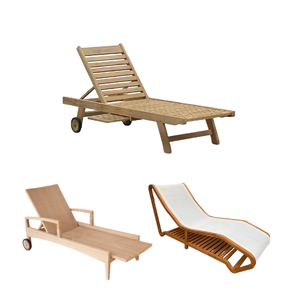 Meubles de patio extérieur utilisés hôtel plage maille blanche chaise longue commerciale côté piscine et plage - Product Image 3