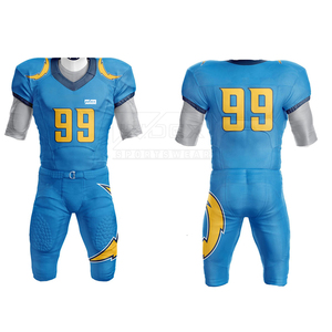 Uniforme de football américain respirant à séchage rapide avec taille supérieure sublimée dans différents styles et couleurs unies - Product Image 2