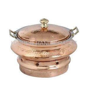 Réchauffeur de nourriture rond moderne en laiton doré d'une capacité de 6 litres pour mariage et hôtels Récipient de nourriture chaude en métal durable - Product Image 4