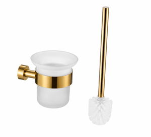 Conjunto de Acessórios para Banheiro em Aço Inoxidável Dourado: Suporte para Escova Sanitária, Suporte para Copo, Montagem em Parede, Moderno e Minimalista para Banheiro Externo - Product Image 5
