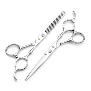 Ciseaux de coiffeur professionnels de coiffure de taille personnalisée noire de nouvelle conception de mode - Product Image 1