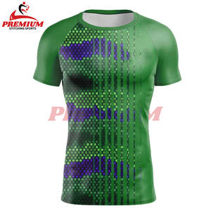 Vente en gros sublimé personnalisé BJJ Rashguard chemises pour hommes Compression Fitness Gym Shorts manches chemise respirant MMA Rash Guard - Product Image 4