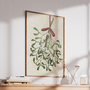 Hiện đại Cây tầm gửi trên <span class=keywords><strong>Red</strong></span> Ribbon canvas in với khung gỗ-giáng sinh trang trí nội thất nhà Máy Giá - Product Image 5