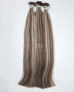 Paquet en gros de 100 grammes d'extensions de cheveux humains 100% naturels de vague profonde lâche de couleur de Super VIP des extensions de cheveux de pointe plate - Product Image 1