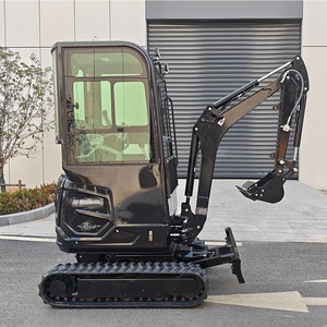 Mini-excavatrice sur chenilles noire, capacité de la benne de 0,12 m³, rotation à 360 degrés, moteur de 110 kW, puissance de creusement élevée, petite taille - Product Image 6