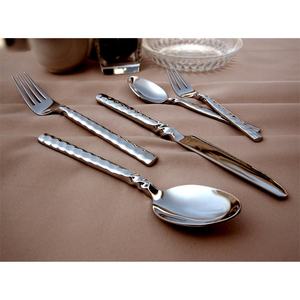 Vente en gros de couverts exclusifs, couteau plaqué argent, cuillère, fourchette, ensemble de couverts de luxe à manche rond et épais pour restaurant de mariage - Product Image 2