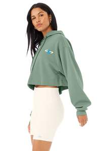 Latest Design Custom Logo Oversized <b>Crop</b> <b>Top</b> Pullover Sweatshirt Cropped Hoody Women <b>Crop</b> <b>Top</b> Hoodies - Product Image 2
