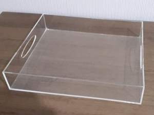 Bandeja de Servir Transparente Moderna y Elegante con Acabado de Laca Acrílica Multiusos para Cocina, Hotel, Fiestas, Apta para Lavavajillas, Almacenamiento de Vajilla - Product Image 4