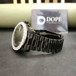 Premium Luxury Diamond Stainless Steel ETA Quartz Movement Unisex Fashion <b>Watch</b> 3BAR Water Resistant 41mm Case - Product Image 2